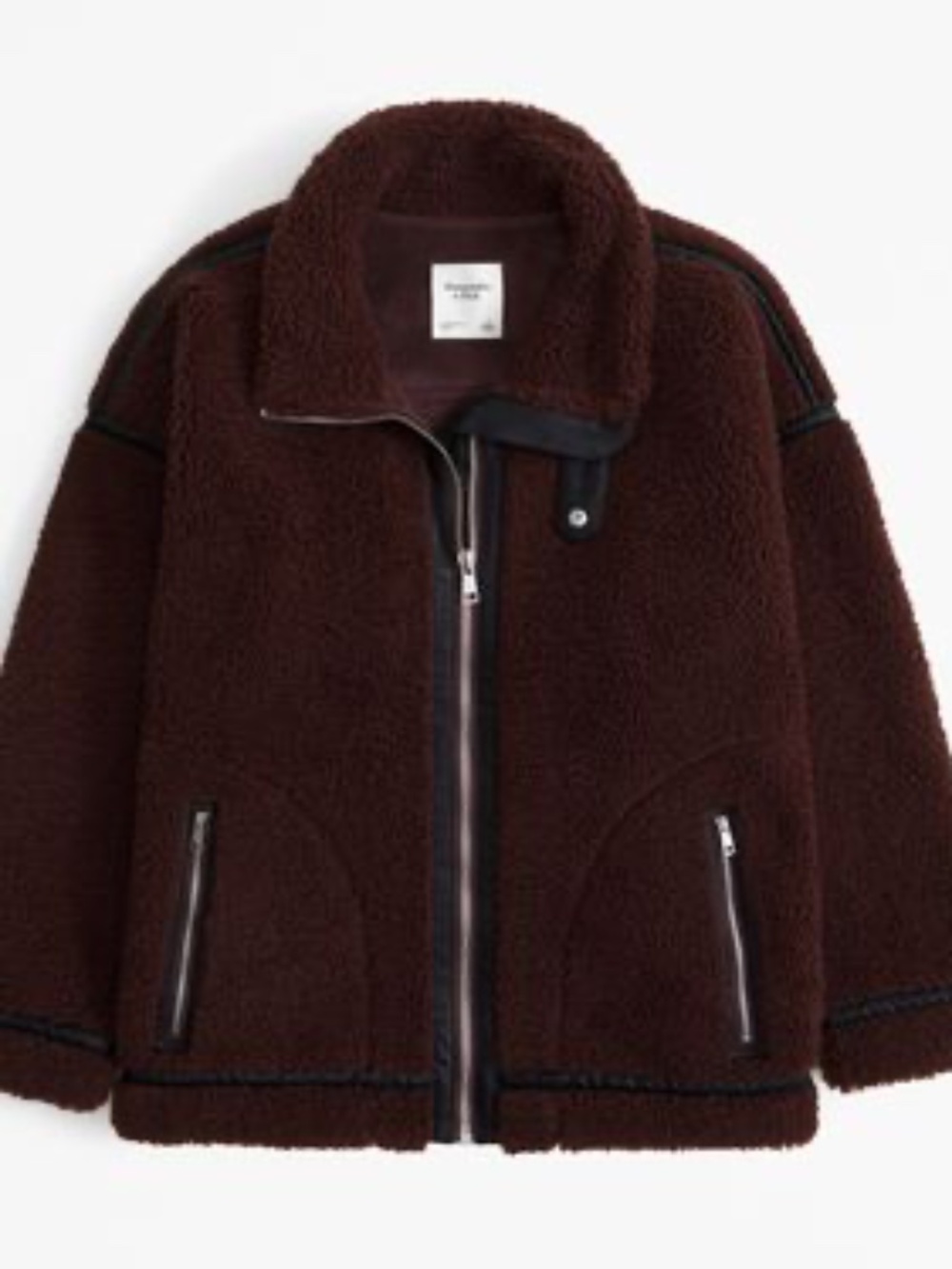 Contrast Trim Sherpa Aviator Jacket